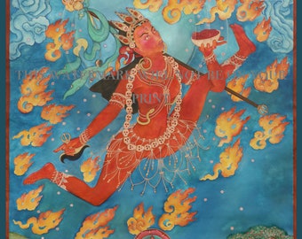 VajraVarahi Pharping goddess LARGER SIZES of the kundalini energy Nepali kathmandu valley sacred deity temple tibetan thangka