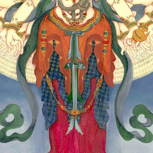 1,000 armed Bodhisattva Guanyin QuanYin Avalokiteshvara LARGE SIZES God of Compassion TIbetan Buddhist Thangka thanka tanka deity Mantra image 4