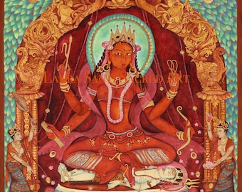 Lalita TripuraSundari Goddess, SMALLER SIZES Hindu deity, Mahavidyas, mantra, Shiva Siva, meditation, Sri Yantra Shree Yantra mandala Tsagli