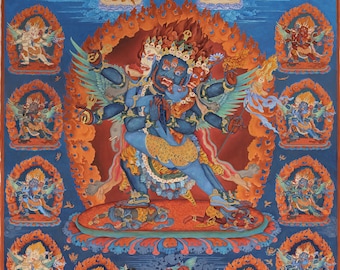 Magician Vajrakilaya Heruka LARGE SIZES thangka Buddhist deity in Yab-Yum Purbha exorcism bird headed dakinis samantabhadra