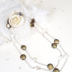 Double strands Freshwater coin pearl