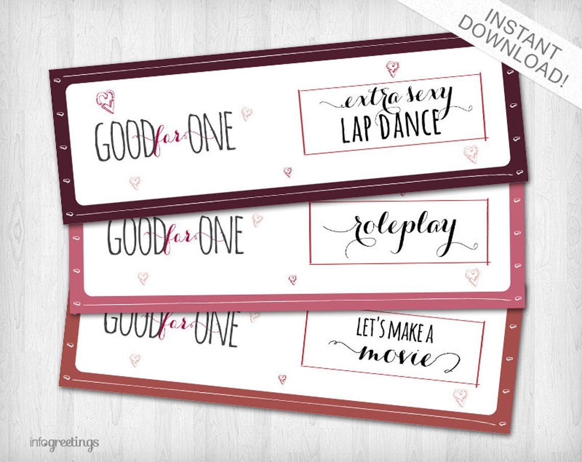 Printable NAUGHTY Coupons for Boyfriend Husband Significant Etsy