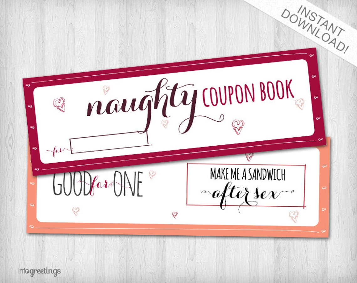 Printable NAUGHTY Coupons for Boyfriend Husband Significant | Etsy Canada