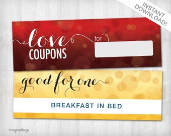 Printable Love Coupons Holiday Edition for boyfriend, husband, significant other - INSTANT DOWNLOAD