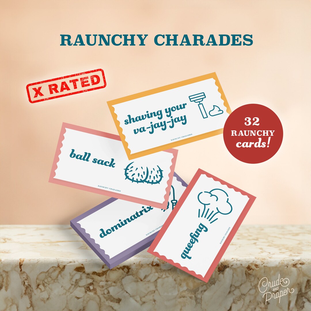 Printable X-RATED Raunchy Charades - Funny Game for Bachelorette Party ...