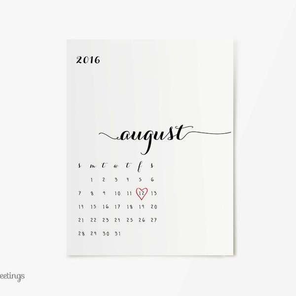 Pregnancy Announcement Calendar PRINTABLE with Heart - CUSTOM