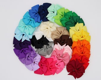 Medium Pinwheel Hair Bows -  Set of 30 hair clips for newborn / girls hair bows / 3 inch bows / cute baby bows / pretty little girls bows