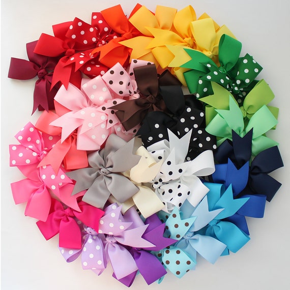 Items similar to 10 Baby Hair Bows Large / Newborn hair clip / Infant