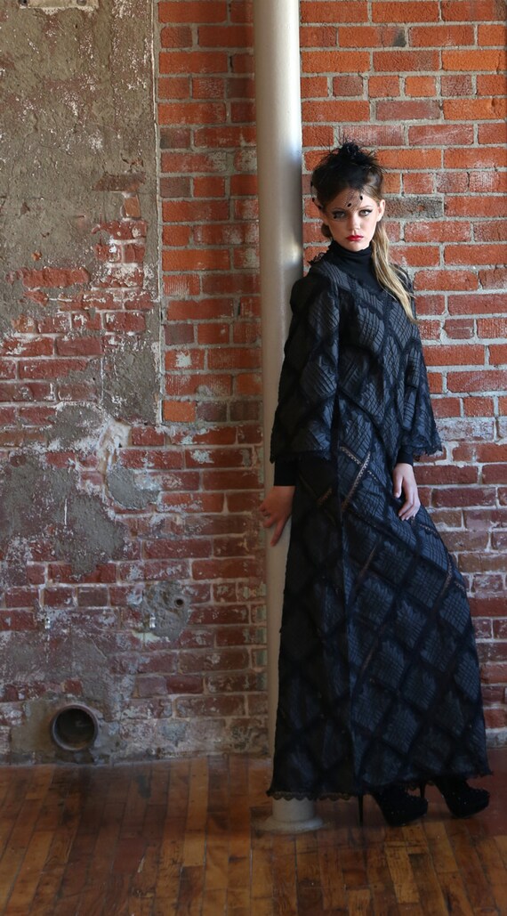 Vintage Black Dress, Long Black Dress, Black Forma