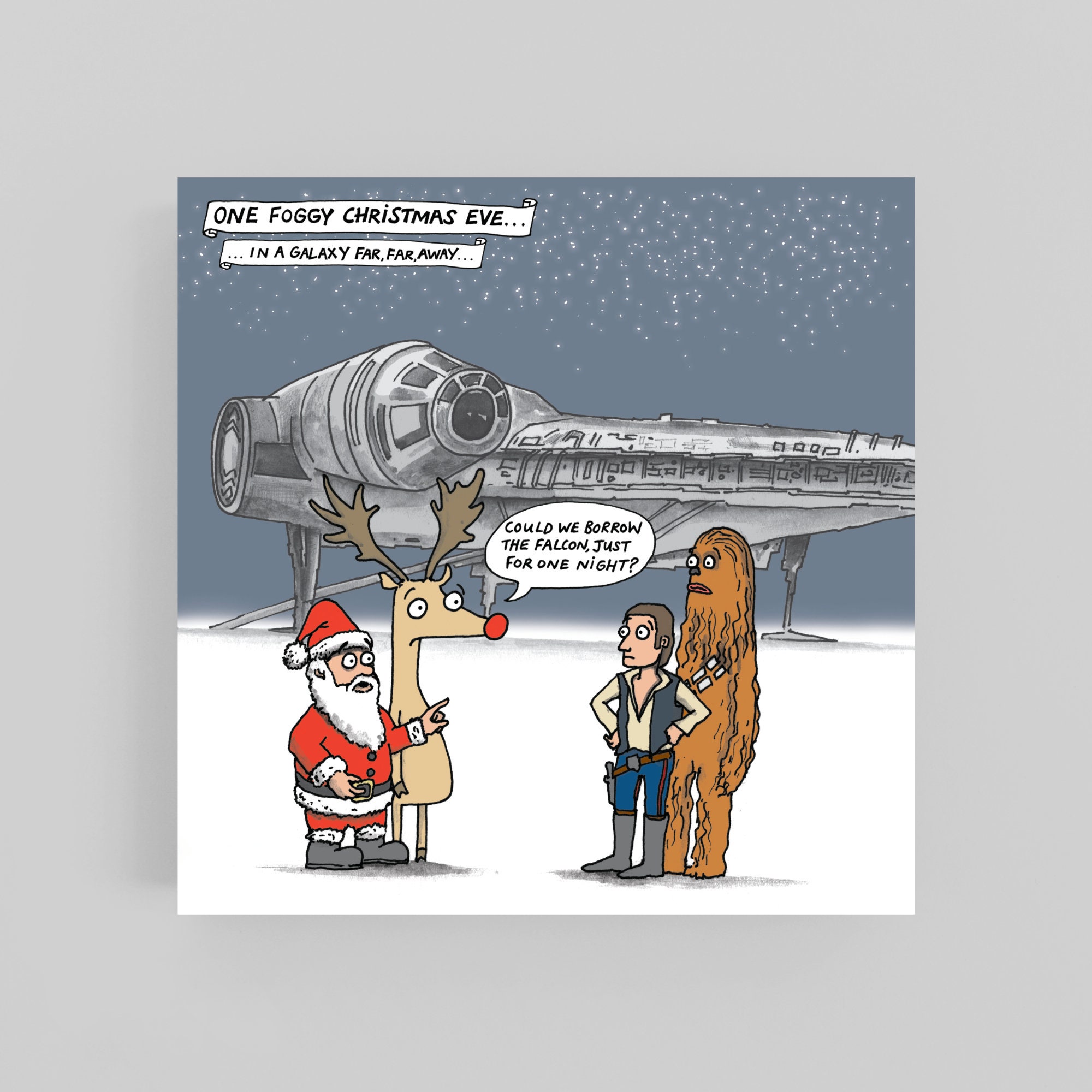 Star Warschristmascards Millennium Falcon X4greeting Etsy