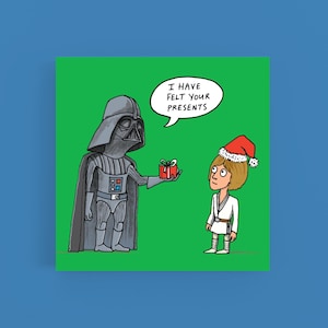 Dark Vador*dessin animé*Carte de Noël*Carte de vœux*Festif*Humour*Drôle*Star Wars Noël*Illustration*Saisonnier*