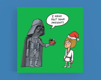 Darth Vader*cartoon*Christmas*card*Greeting card*Festive*Humour*Funny*Star Wars xmas*Illustration*Seasonal*