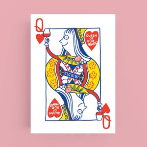 Tarjeta del Día de la Madre Reina de nuestros corazones