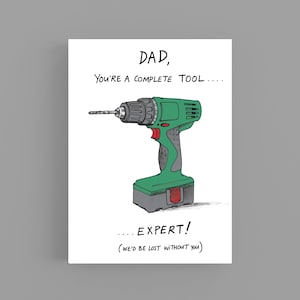 Complete tool Papakaart*Wenskaart*Vaderdagkaart*Papa*Boor*Humour*Grappig*Onbeleefd*Illustratie*Tool*Papa