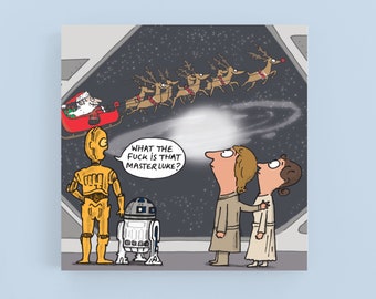 What the F*#K is that Master Luke? Star Wars*Christmas*card*Greeting card*Humour*Cartoon*Funny*Illustration*Star Wars xmas*Seasonal*Festive