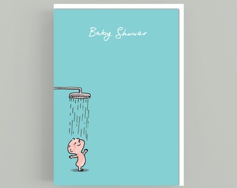 Baby Shower card*Greeting card*New baby*Baby Shower*Cartoon*Humour*Funny*Illustration*Cute