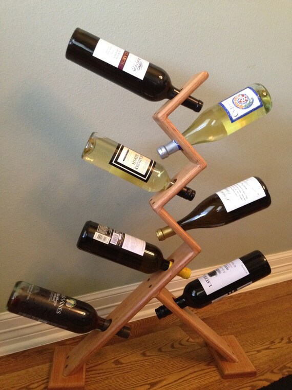 Wine Rack 7 Bottles White Oak ZigZag Etsy
