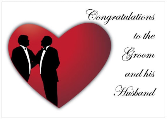 Carte De Felicitation Mariage Gay Pour L Annonce De Groom Etsy