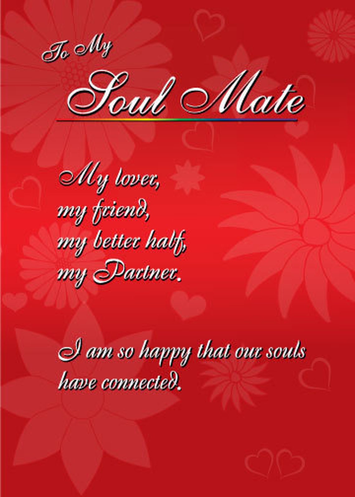 Soul Mate Greeting Card Etsy