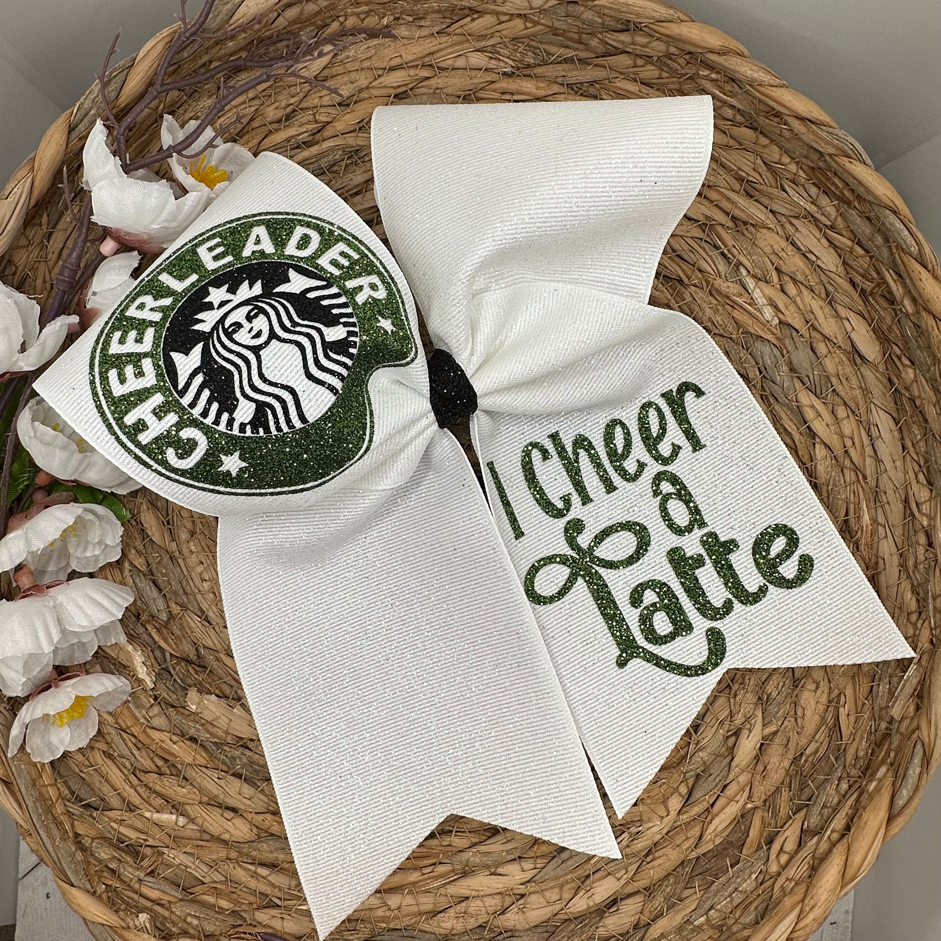 STARBUCKS CUSTOM MADE CHEER BOW WIYH GLITTER il_fullxfull.4736827868_9pq4.jpg main image 3