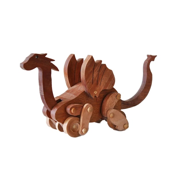 Puff the Magic Dragon Toy, Wood Kids Toy Dragon,  Handmade Wood Toys, Wooden Animal Toy,  Chomping Maple Wooden Dragon, Children Wood Toy