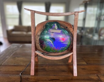 Wooden Fisherman Decor: Marlin Catch Epoxy Resin Art