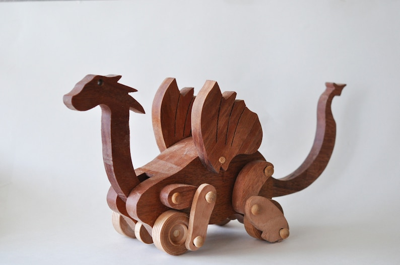 Puff the Magic Dragon Toy, Wood Kids Toy Dragon, Handmade Wood Toys