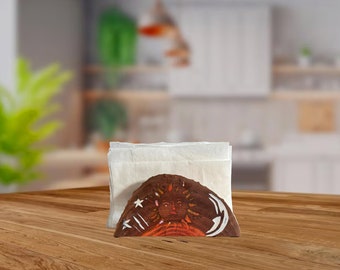 Handmade Rustic Wooden Napkin Holder