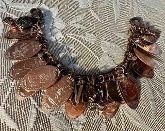 Pressed Pennies, Beauty And The Beast, Charm Bracelet-
