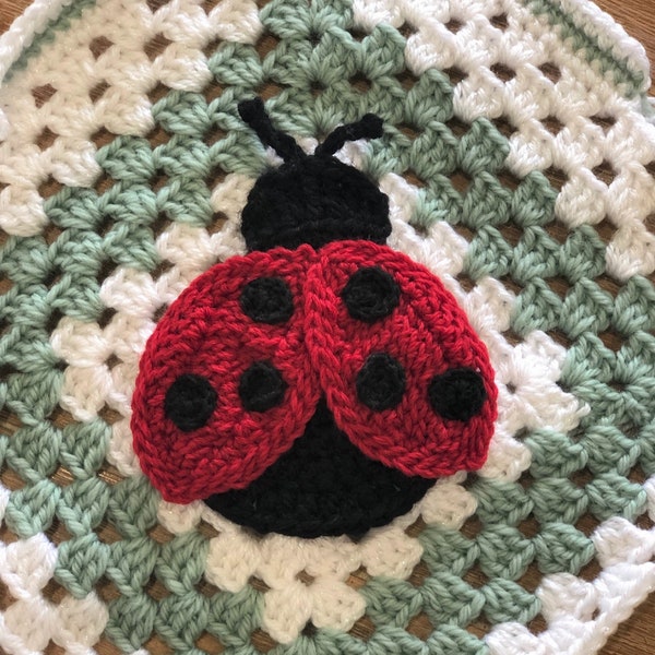 Crochet Pattern LadyBird Motif Applique, Crochet Ladybug, PDF Download Pattern