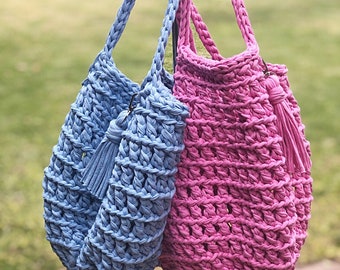 Crochet Spagetti Yarn Tote Bag For Beginners