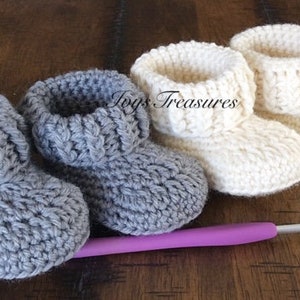 Baby Cuffed Booties, Crochet Pattern, Baby Booty, Baby Slippers, Crochet Booties PDF Download Pattern