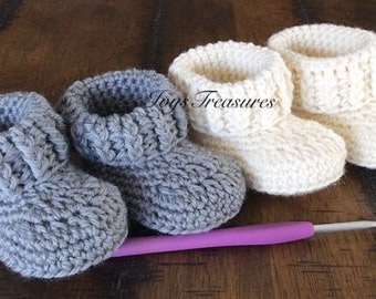 Baby Cuffed Booties, Crochet Pattern, Baby Booty, Baby Slippers, Crochet Booties PDF Download Pattern