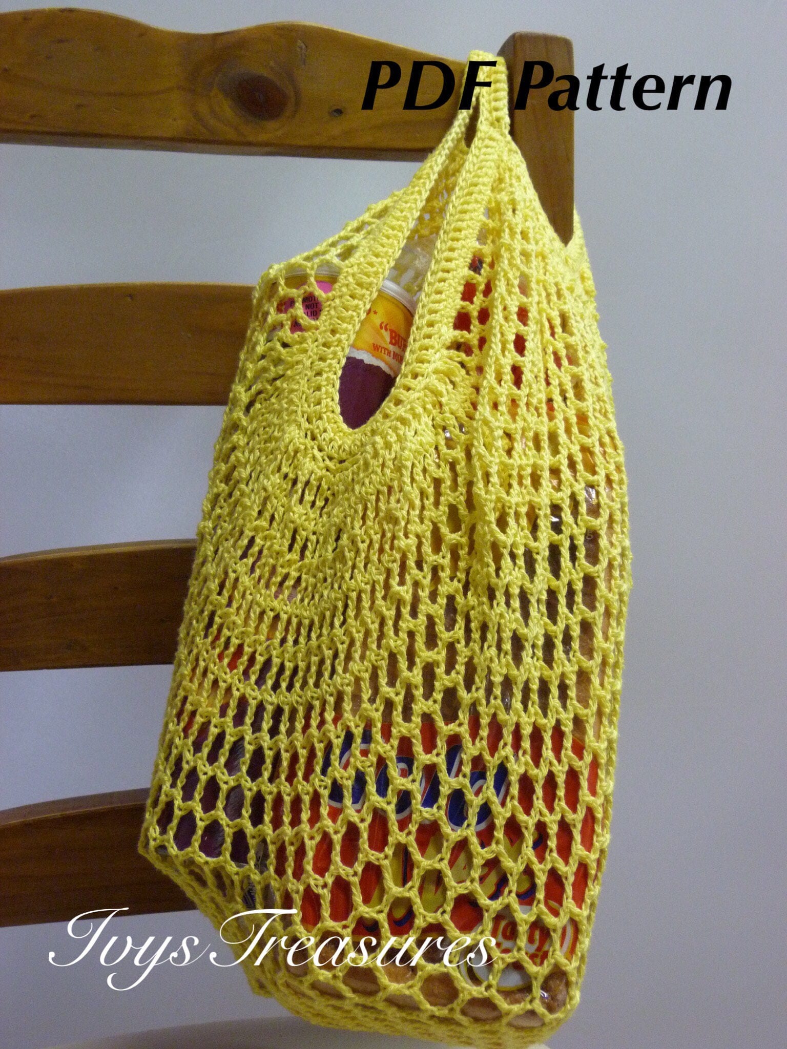 Crochet Pattern Mesh Bag Pattern PDF. Reusable Bag Shopping Etsy