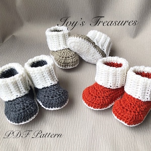 Crochet Booties, Baby Slippers, Crochet Pattern, Ugg Boot Style Booties, Baby Booties, Crochet Booties, PDF Download Pattern