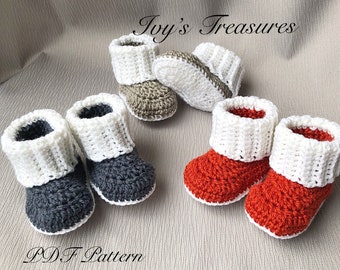 Crochet Booties, Baby Slippers, Crochet Pattern, Ugg Boot Style Booties, Baby Booties, Crochet Booties, PDF Download Pattern