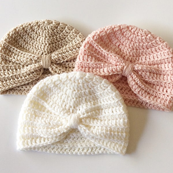 Crochet Pattern - Baby Beanie Turban Pattern PDF.