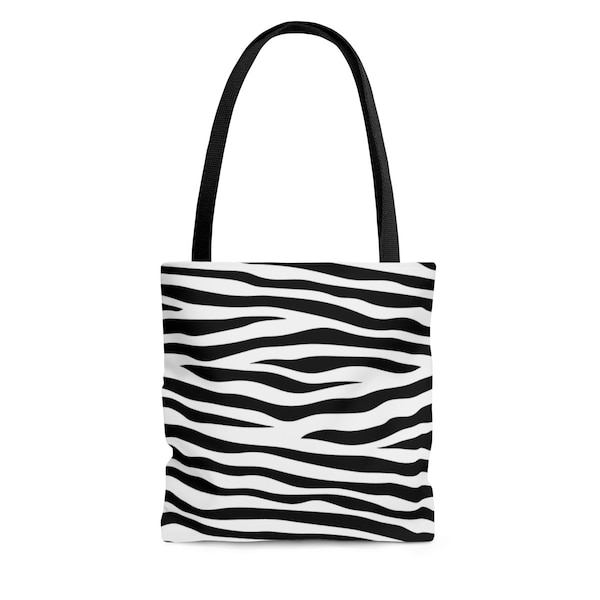 Zebra Print Tote Bag, Shopping Bag, Book Bag