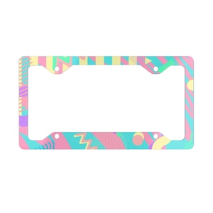Pastel Vaporwave Metal License Plate Frame