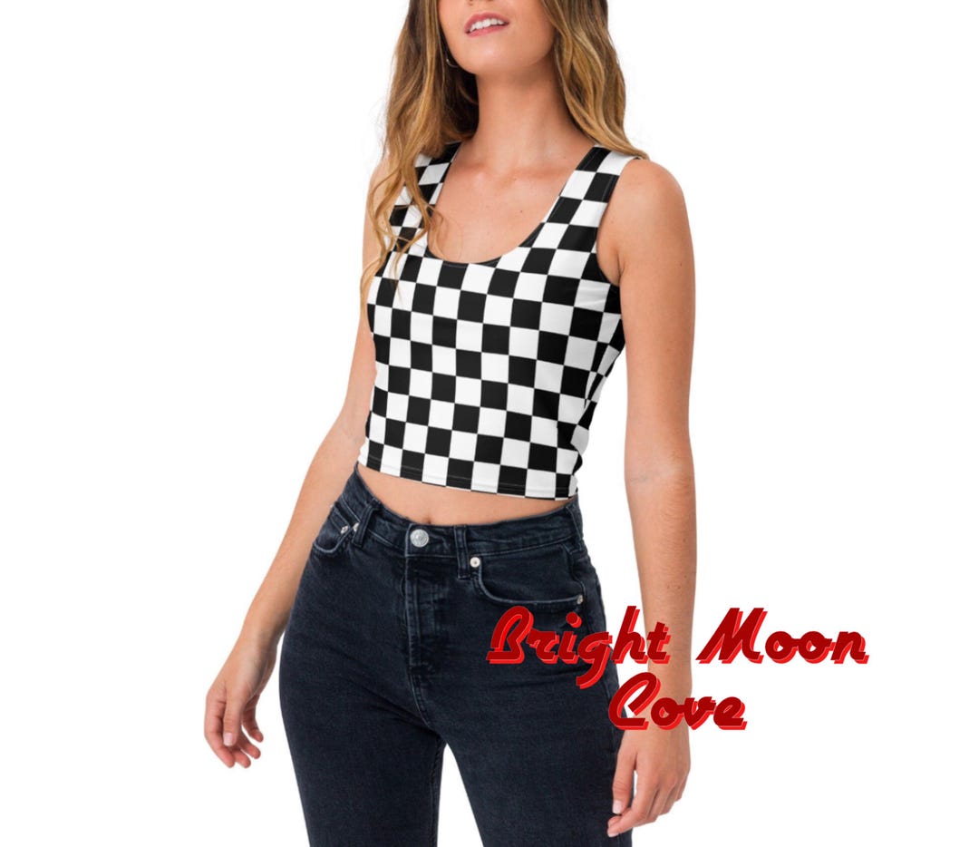 Checkerboard Crop Top Etsy