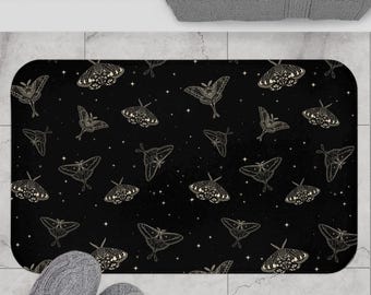 Celestial Moth Microfiber Bath Mat