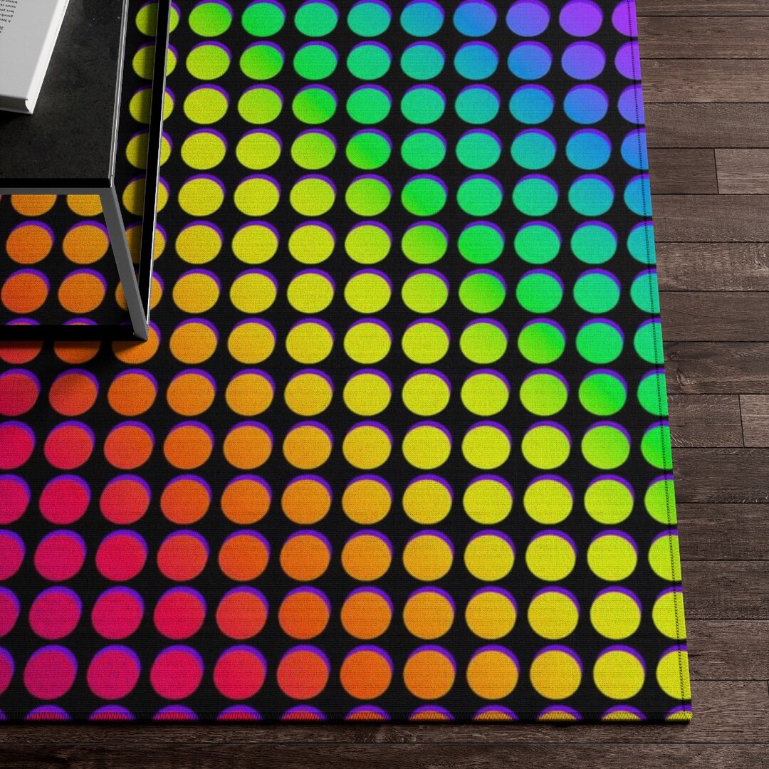 Retro Circle Rug Nonskid Rug Etsy