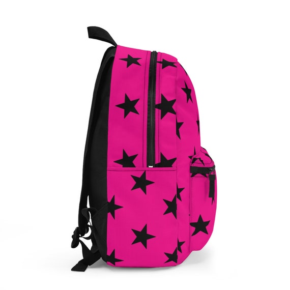Pink Star Backpack, Full-sized W/water Bottle Pocket Pink Star Backpack, Full-sized W/water Bottle Pocket