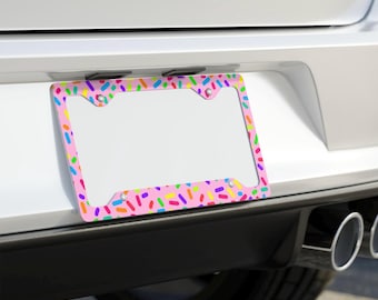 Pink with Neon Sprinkles License Plate Frame