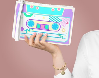 Purple - Handcrafted Audio Tape Clutch Wallet