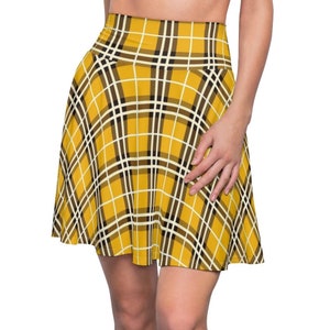 Yellow Plaid Skater Skirt