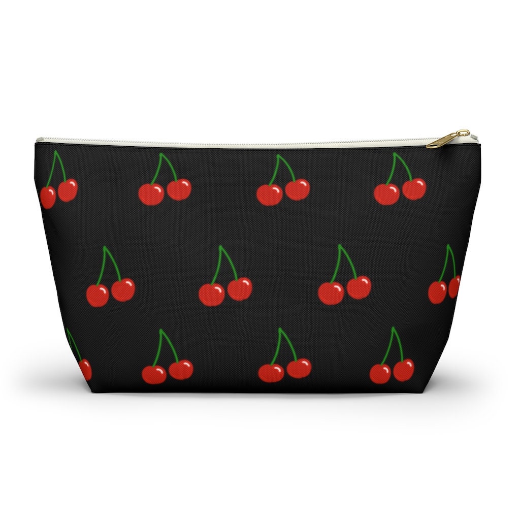Black Cherry Pouch, Cosmetic Bag, Pencil Case - Etsy