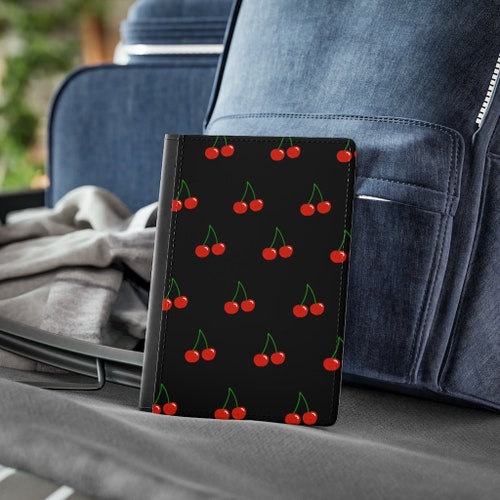Étui pour passeport cerisier noir, porte-passeport en similicuir