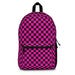 Pink Checker Backpack, Full-sized Backpack W/water Bottle Pocket - Etsy