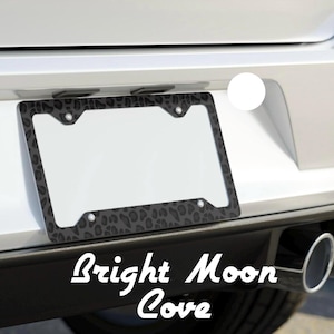 Gray Leopard License Plate Frame